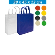 Bolsa Eco Grande
CÓDIGO: CCE7
Bolsa Ecológica en Tela TNT, 100% reciclable y reutilizable. Cuenta con 2 asas de 40 cm c/u aprox.
• Tamaño: 38 x 45 x 12 cm.
• Colores: Blanco (01), Azul (02), Rojo (03), Naranjo (04), Amarillo (05), Verde (06), Gris (07), Negro (08), Beige (09), Verde Pistacho (45).
• Impresión: Serigrafía.