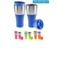 Coffee Mug PP-FRESH
CÓDIGO: CCM19	
Coffee Mug grande de 470ml plástico "PP-FRESH", tapa rosca y banda de Acero Inoxidable ideal para imprimir logos. Presentación en caja de cartón plateado. 
IMPORTANTE: Vaso NO térmico.
• Capacidad: 470 cc.
• Tamaño: Ø 8.1 x 20.4 cm. aprox.
• Colores: Azul (02), Naranjo (04), Verde (06), Rosado (22).
• Impresión en: Serigrafía.
