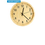 Reloj Pared Bamboo
CÓDIGO: CCB56
Deluxe Reloj análogo redondo de pared, 100% madera Bamboo.
• Tamaño: Ø 29.7 x 5 cm.
• Pilas: Usa 1 pila AA.
• Colores: Madera (12).
• Impresión en: Serigrafía, Grabado Láser.