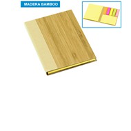 Memo Set Bamboo
CÓDIGO: CCN37
Memo Set con Tapas Duras enchapadas en madera de Bamboo. Incluye 50 post-it amarillos grandes, 25 post-it amarillos medianos y 125 banderitas adhesivas de colores.
• Tamaño: 8 x 10.5 x 1.2 cm. aprox.
• Colores: Natural (11).
• Impresión en: Serigrafía.