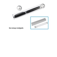 Tubo Porta-Lápiz
CÓDIGO: CCF3
Tubo de Acrílico traslúcido para 1 bolígrafo. Tapas plateadas con superficie redondeada. No incluye Bolígrafo.
• Tamaño: 15.8 x 2.1 cm.