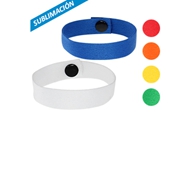 Pulsera Promocional
CÓDIGO: CCA23 	
Pulsera Promocional de polyester liso de 1.5 cm de ancho para sublimación, con cierre broche negro.
• Medida: 20 x 1.5 cm.
• Colores: Blanco (01), Azulino (02), Rojo (03), Naranjo (04), Amarillo (05), Verde (06).
• Sugerencia de Impresión: Serigrafía, Sublimación. La pulsera blanca puede ser estampado con el logo en sublimación full color.
