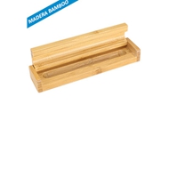 Estuche Porta-Lápiz Bamboo
CÓDIGO: CCB49
Estuche de Madera de Bamboo para 1 bolígrafo.
• Tamaño: 17.8 x 4.5 x 2.3 cm.
• Impresión en: Serigrafía, Grabado Láser.