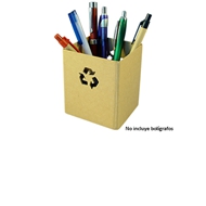 Porta-Lápices Ecológico
CÓDIGO: CCN7 	
Porta-Lápices Ecológico plegable, en cartón reciclado. Incluye ícono "Reciclable" calado.
• Tamaño: 8.6 x 10.1 x 8 cm.
• Colores: Natural (11).
• Impresión en: Serigrafía - Tampografía.