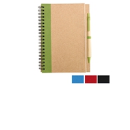 Cuaderno Ecológico 1/2 oficio
CÓDIGO: CCN23 	
Cuaderno Ecológico grande (tamaño 1/2 oficio) con tapas de cartón reciclado y anillado doble cero, 50 hojas interiores blancas (croqueras). Incluye Bolígrafo ecológico.
• Tamaño: 15 x 21 x 1 cm.
• Colores: Natural/Azul (02), Natural/Rojo (03), Natural/Verde (06), Natural/Negro (08)
• Impresión en: Serigrafía - Tampografía.