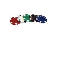 Ficha de Casino
CÓDIGO: CCJ10 	
Ficha de Juegos (Poker), peso (14.75 grs c/u) y medida (4cm x 3 mm c/u) oficiales de casino. 5 colores disponibles.
• Tamaño: Ø 40 x 3 mm de espesor.
• Colores: Blanco (01), Azul (02), Rojo (03), Verde (06) y Negro (08).
• Impresión en: Serigrafía.