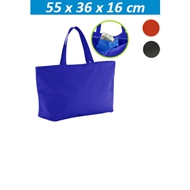 Eco Beach Bag
CÓDIGO: CCE25 	
Bolso Ecológico gigante de Playa, en tela TNT, 100% reciclable y reutilizable . Incluye práctico bolsillo interior de polyester con cremallera.
• Tamaño: 55 x 36 x 16 cm.
• Colores: Azul (02), Rojo (03), Negro (08). 
• Impresión en: Serigrafía.